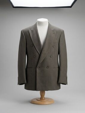 Gianfranco Ruffini 100% Wool Blazer Men's Green/Black Tweed 43R